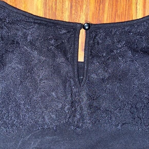Elle Black Lace Short Sleeve Top Women's Size Small - Picture 5 of 5